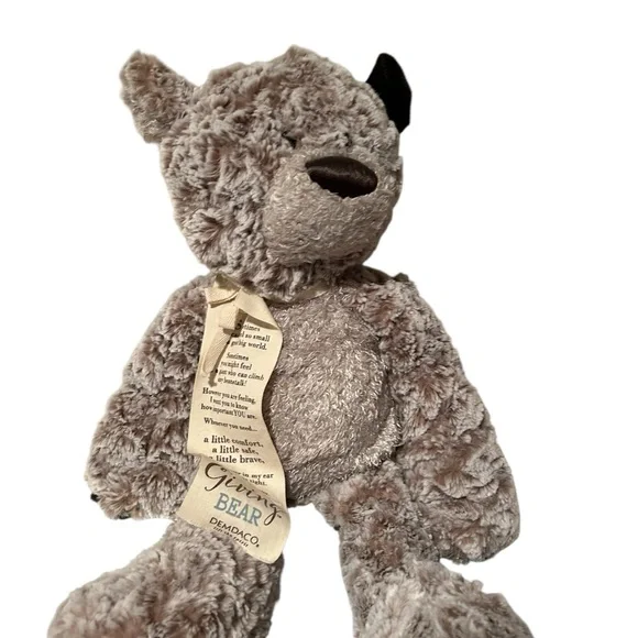 ❗️SOLD❗️Demdaco Gray and Brown Giving Bear - Picture 3 of 6